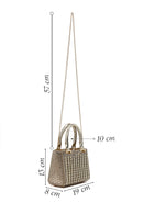 Kadın Altın Uzun Zincir Askılı Taşlı Mini Abiye Çanta | Derimod Kadın Altın Uzun Zincir Askılı Taşlı Mini Abiye Çanta | Derimod