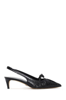 Kadın Siyah Arkası Açık Kısa Topuklu Deri Ayakkabı | Derimod Kadın Siyah Arkası Açık Kısa Topuklu Deri Ayakkabı | Derimod