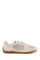 Kadın Bej Bağcıklı Süet Deri Sneaker | Derimod Kadın Bej Bağcıklı Süet Deri Sneaker | Derimod