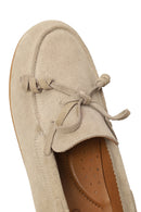 Woman Beige Suede Leather Loafer | Derimod Woman Beige Suede Leather Loafer | Derimod