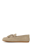 Woman Beige Suede Leather Loafer | Derimod Woman Beige Suede Leather Loafer | Derimod