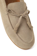 Woman Beige Suede Leather Loafer | Derimod Woman Beige Suede Leather Loafer | Derimod