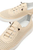 Women's Beige Leather Comfort Shoes | Derimod Women's Beige Leather Comfort Shoes | Derimod