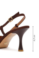 Kadın Kahverengi Arkası Açık İnce Topuklu Süet Deri Ayakkabı | Derimod Kadın Kahverengi Arkası Açık İnce Topuklu Süet Deri Ayakkabı | Derimod