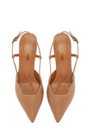 Kadın Pembe Arkası Açık Topuklu Deri Ayakkabı | Derimod Kadın Pembe Arkası Açık Topuklu Deri Ayakkabı | Derimod