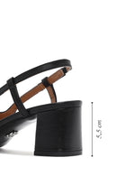 Kadın Siyah Arkası Açık Topuklu Deri Ayakkabı | Derimod Kadın Siyah Arkası Açık Topuklu Deri Ayakkabı | Derimod