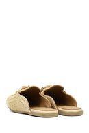 Kadın Bej Püsküllü Hasır Terlik | Derimod Kadın Bej Püsküllü Hasır Terlik | Derimod