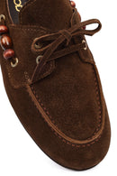 Kadın Kahverengi Aksesuar Detaylı Süet Deri Loafer | Derimod Kadın Kahverengi Aksesuar Detaylı Süet Deri Loafer | Derimod