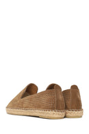 Woman Mink Patterned Suede Leather Espadrille | Derimod Woman Mink Patterned Suede Leather Espadrille | Derimod