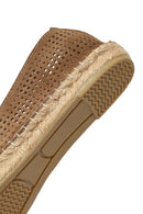 Woman Mink Patterned Suede Leather Espadrille | Derimod Woman Mink Patterned Suede Leather Espadrille | Derimod