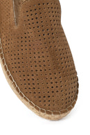 Woman Mink Patterned Suede Leather Espadrille | Derimod Woman Mink Patterned Suede Leather Espadrille | Derimod