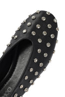 Kadın Siyah Taşlı Deri Babet | Derimod Kadın Siyah Taşlı Deri Babet | Derimod