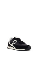 Kadın Siyah Bağcıklı Deri Sneaker | Derimod Kadın Siyah Bağcıklı Deri Sneaker | Derimod