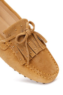 Kadın Camel Püsküllü Süet Deri Loafer | Derimod Kadın Camel Püsküllü Süet Deri Loafer | Derimod