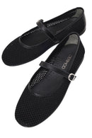 Woman Black Buckled Mesh Ballerine flats | Derimod Woman Black Buckled Mesh Ballerine flats | Derimod