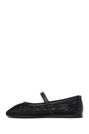 Woman Black Buckled Mesh Ballerine flats | Derimod Woman Black Buckled Mesh Ballerine flats | Derimod