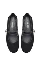 Woman Black Buckled Mesh Ballerine flats | Derimod Woman Black Buckled Mesh Ballerine flats | Derimod