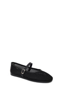 Woman Black Buckled Mesh Ballerine flats | Derimod Woman Black Buckled Mesh Ballerine flats | Derimod