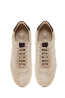 Kadın Bej Bağcıklı Süet Deri Sneaker | Derimod Kadın Bej Bağcıklı Süet Deri Sneaker | Derimod