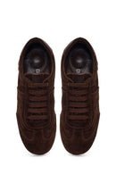 Kadın Kahverengi Bağcıklı Süet Deri Sneaker | Derimod Kadın Kahverengi Bağcıklı Süet Deri Sneaker | Derimod