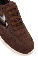 Kadın Kahverengi Bağcıklı Süet Deri Sneaker | Derimod Kadın Kahverengi Bağcıklı Süet Deri Sneaker | Derimod