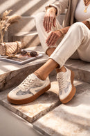 Kadın Bej Bağcıklı Kumaş Sneaker | Derimod Kadın Bej Bağcıklı Kumaş Sneaker | Derimod