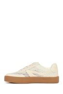 Kadın Bej Bağcıklı Kumaş Sneaker | Derimod Kadın Bej Bağcıklı Kumaş Sneaker | Derimod