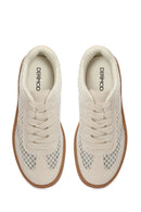 Kadın Bej Bağcıklı Kumaş Sneaker | Derimod Kadın Bej Bağcıklı Kumaş Sneaker | Derimod