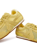 Women's Yellow Lace-up Suede Leather Sneaker | Derimod Women's Yellow Lace-up Suede Leather Sneaker | Derimod