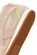 Women's Mink Lace-Up Suede Leather Sneakers | Derimod Women's Mink Lace-Up Suede Leather Sneakers | Derimod
