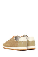 Kadın Bej Bağcıklı Süet Deri Sneaker | Derimod Kadın Bej Bağcıklı Süet Deri Sneaker | Derimod