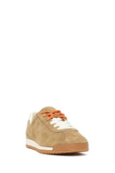 Kadın Bej Bağcıklı Süet Deri Sneaker | Derimod Kadın Bej Bağcıklı Süet Deri Sneaker | Derimod