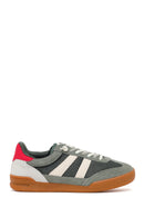 Women's Green Lace-up Leather Sneaker | Derimod Women's Green Lace-up Leather Sneaker | Derimod
