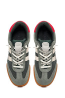 Women's Green Lace-up Leather Sneaker | Derimod Women's Green Lace-up Leather Sneaker | Derimod