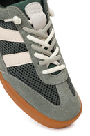 Women's Green Lace-up Leather Sneaker | Derimod Women's Green Lace-up Leather Sneaker | Derimod