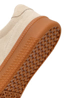 Kadın Bej Bağcıklı Kalın Tabanlı Süet Deri Sneaker | Derimod Kadın Bej Bağcıklı Kalın Tabanlı Süet Deri Sneaker | Derimod