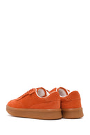 Women's Orange Lace-Up Chunky Sole Suede Leather Sneaker | Derimod Women's Orange Lace-Up Chunky Sole Suede Leather Sneaker | Derimod