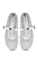 Kadın Gümüş Fileli Taşlı Babet | Derimod Kadın Gümüş Fileli Taşlı Babet | Derimod