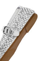 Kadın Gümüş Fileli Taşlı Babet | Derimod Kadın Gümüş Fileli Taşlı Babet | Derimod