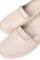 Kadın Krem Dolgu Topuklu Deri Konfor Loafer | Derimod Kadın Krem Dolgu Topuklu Deri Konfor Loafer | Derimod