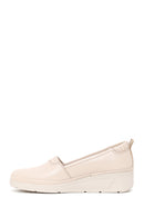 Kadın Krem Dolgu Topuklu Deri Konfor Loafer | Derimod Kadın Krem Dolgu Topuklu Deri Konfor Loafer | Derimod