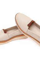 Kadın Krem Kalın Tabanlı Deri Comfort Ayakkabı | Derimod Kadın Krem Kalın Tabanlı Deri Comfort Ayakkabı | Derimod