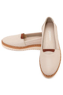 Kadın Krem Kalın Tabanlı Deri Comfort Ayakkabı | Derimod Kadın Krem Kalın Tabanlı Deri Comfort Ayakkabı | Derimod