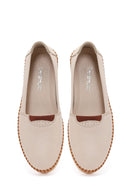 Kadın Krem Kalın Tabanlı Deri Comfort Ayakkabı | Derimod Kadın Krem Kalın Tabanlı Deri Comfort Ayakkabı | Derimod