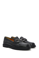 Women's Black Buckle Leather Loafer | Derimod Women's Black Buckle Leather Loafer | Derimod