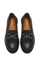Women's Black Buckle Leather Loafer | Derimod Women's Black Buckle Leather Loafer | Derimod