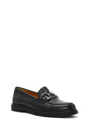 Women's Black Buckle Leather Loafer | Derimod Women's Black Buckle Leather Loafer | Derimod