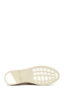 Woman Beige Tasseled Suede Leather Loafer | Derimod Woman Beige Tasseled Suede Leather Loafer | Derimod