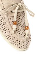 Woman Beige Tasseled Suede Leather Loafer | Derimod Woman Beige Tasseled Suede Leather Loafer | Derimod