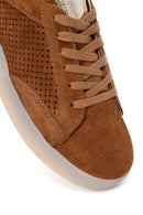 Kadın Taba Bağcıklı Süet Deri Sneaker | Derimod Kadın Taba Bağcıklı Süet Deri Sneaker | Derimod